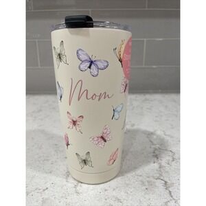 MOM Butterfly Thermal Steel Travel Tumbler 20oz Hot Cold Mug Lid Mother’s Day